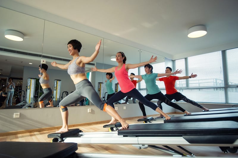 Woman doing pilates exercises
